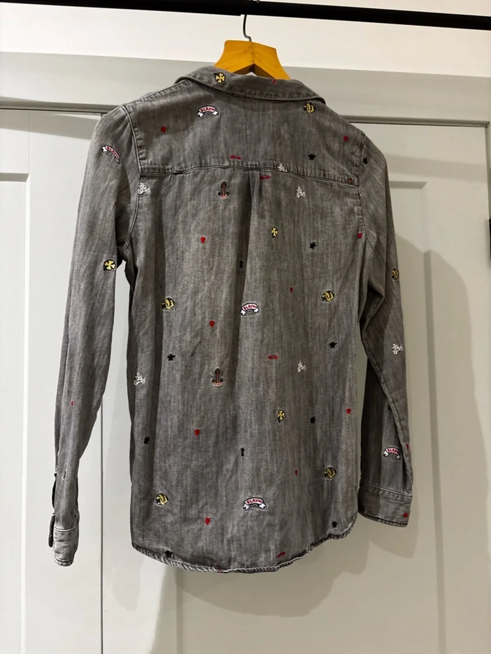 Scotch & Soda Grey Embroidered Shirt, size S - Picture 14 of 15